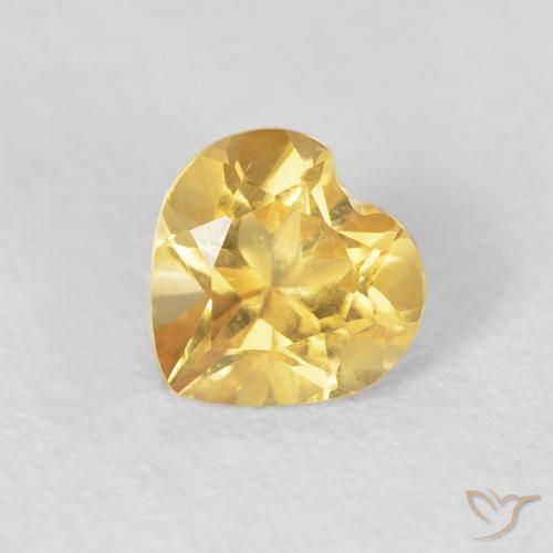 0.74ct 天然 中金 黄水晶, 心形, VVS-VS