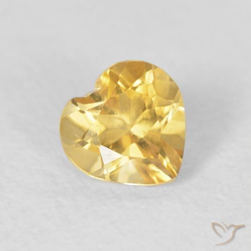 0.74克拉天然黄水晶，心形，VVS-VS