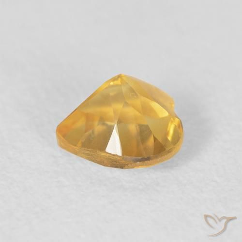 0.74克拉天然黄水晶，心形，VVS-VS