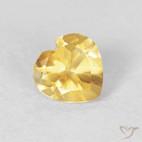 0.44克拉天然黄水晶，心形，VVS-VS