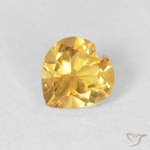 0.39ct 天然 亮金 黄水晶, 心形, VVS-VS