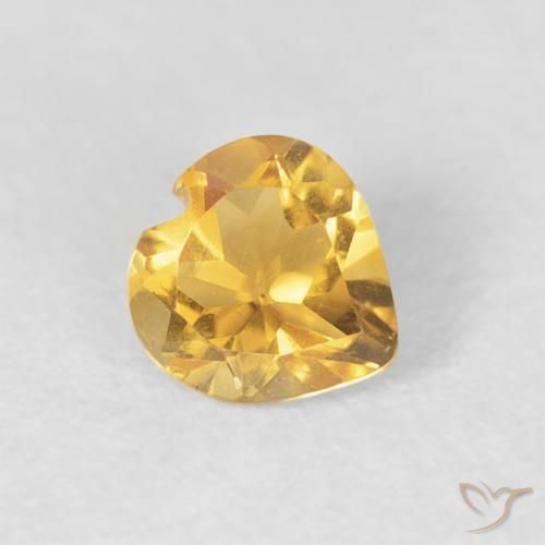0.39克拉天然黄水晶，心形，VVS-VS