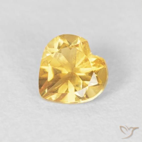 0.42ct 天然 金橙色 黄水晶, 心形, VVS-VS