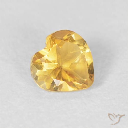 0.42克拉天然黄水晶，心形，VVS-VS