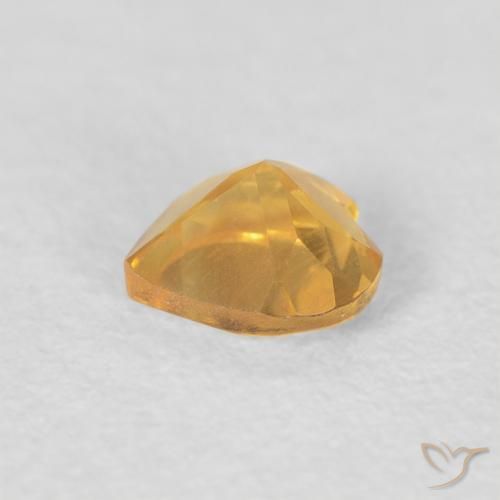 0.42克拉天然黄水晶，心形，VVS-VS