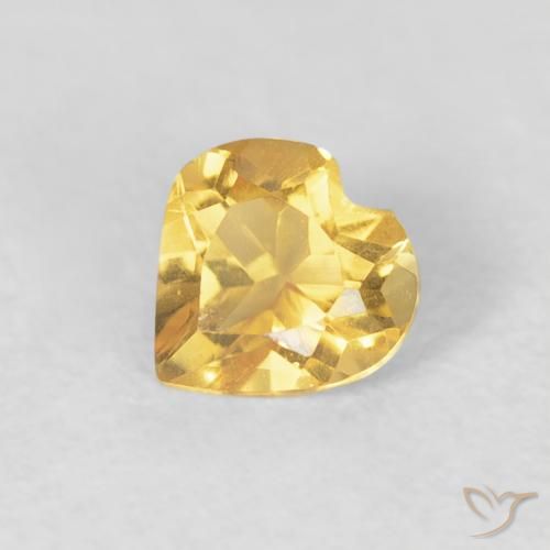 0.40ct 天然 中金 黄水晶, 心形, VVS-VS