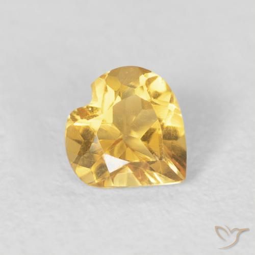 0.40克拉天然黄水晶，心形，VVS-VS