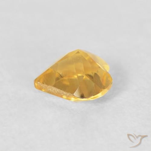 0.40克拉天然黄水晶，心形，VVS-VS