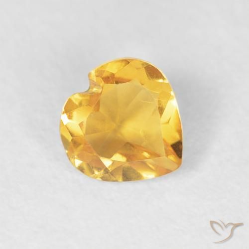 0.43ct 天然 中金 黄水晶, 心形, VVS-VS