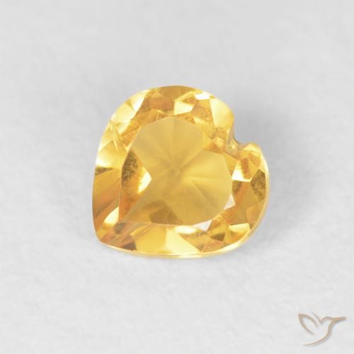 0.43克拉天然黄水晶，心形，VVS-VS