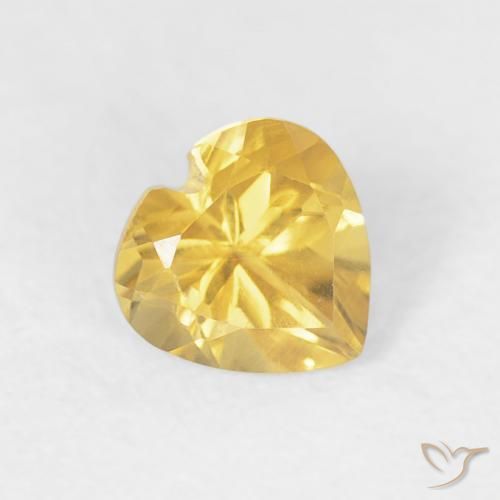 0.43克拉天然黄水晶，心形，VVS-VS