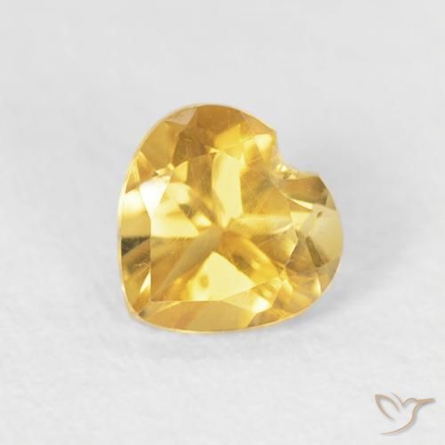 0.45ct 天然 中金 黄水晶, 心形, VVS-VS