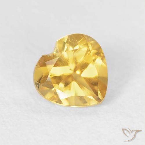 0.45克拉天然黄水晶，心形，VVS-VS