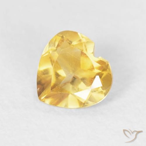 0.42ct 天然 中金 黄水晶, 心形, VVS-VS