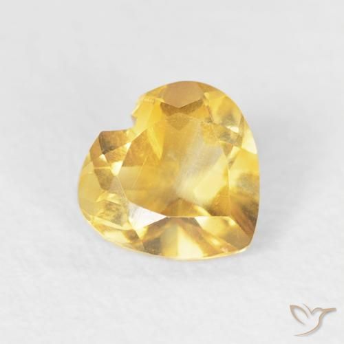0.42克拉天然黄水晶，心形，VVS-VS