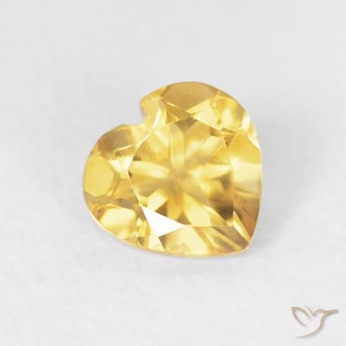 0.39克拉天然黄水晶，心形，VVS-VS