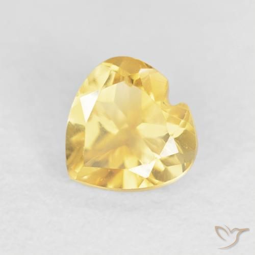 0.46ct 天然 亮金 黄水晶, 心形, VVS-VS