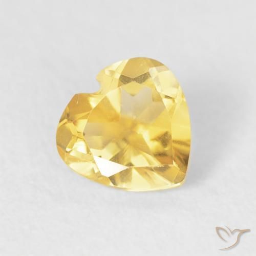 0.46克拉天然黄水晶，心形，VVS-VS