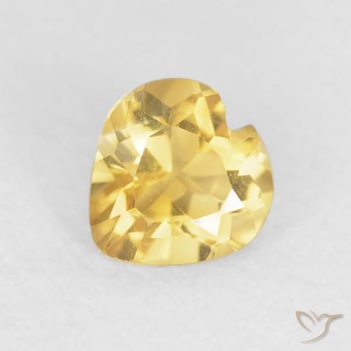 0.48ct 天然 亮金 黄水晶, 心形, VVS-VS
