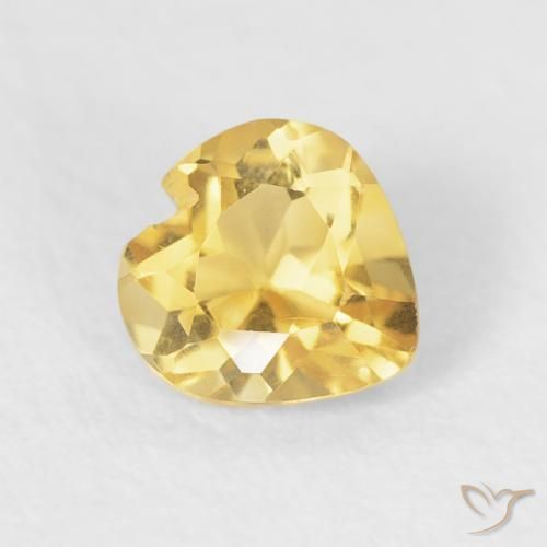 0.48克拉天然黄水晶，心形，VVS-VS