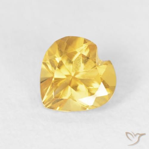 0.47ct 天然 亮金 黄水晶, 心形, VVS-VS