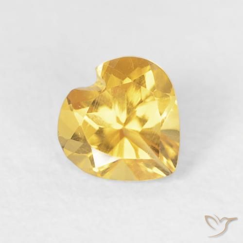 0.47克拉天然黄水晶，心形，VVS-VS