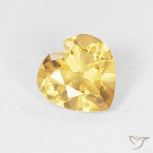 0.39克拉天然黄水晶，心形，VVS-VS
