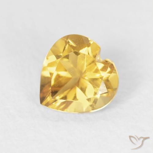 0.44ct 天然 亮金 黄水晶, 心形, VVS-VS
