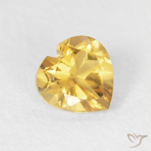 0.44克拉天然黄水晶，心形，VVS-VS