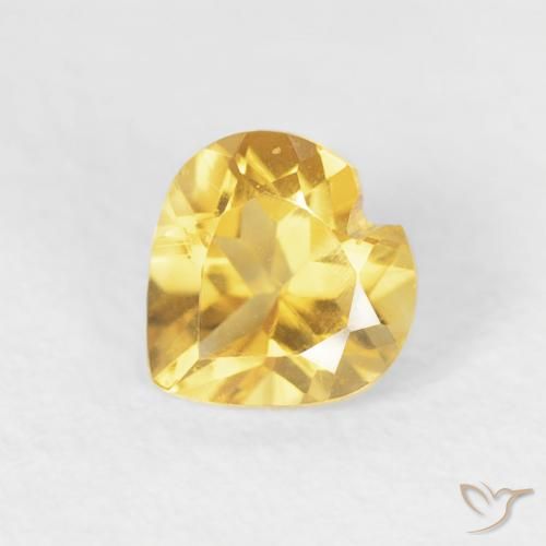 0.45ct 天然 亮金 黄水晶, 心形, VVS-VS