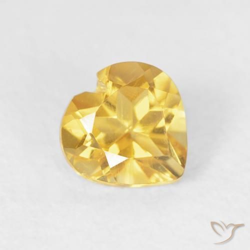 0.45克拉天然黄水晶，心形，VVS-VS