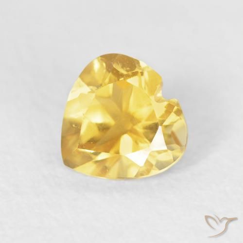 0.47ct 天然 亮金 黄水晶, 心形, VVS-VS