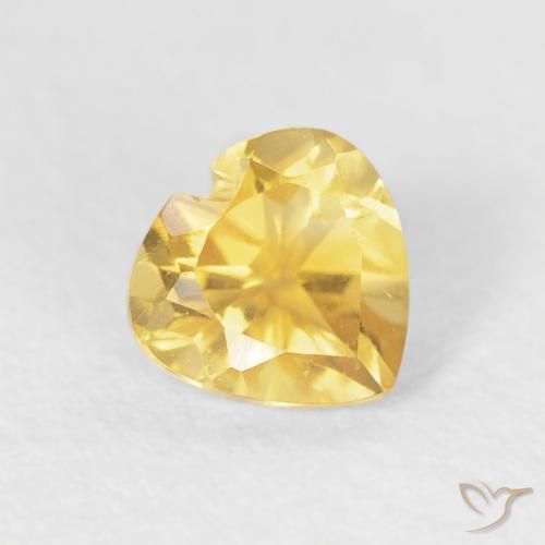 0.47克拉天然黄水晶，心形，VVS-VS