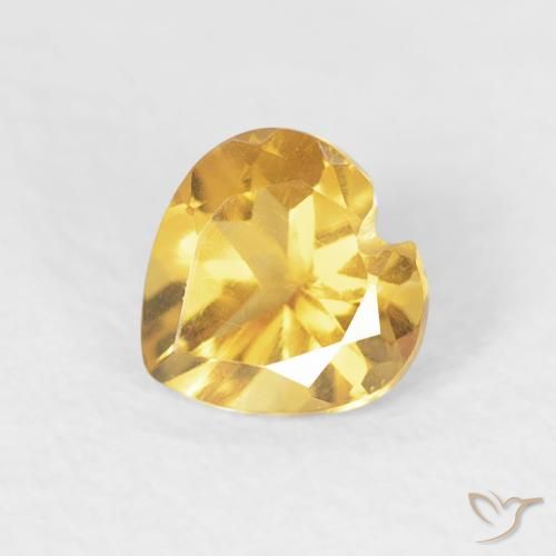 0.44ct 天然 亮金 黄水晶, 心形, VVS-VS