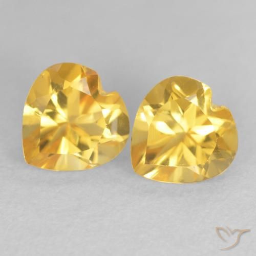 1.58ctw 天然 金橙色 黄水晶, 心形, VVS