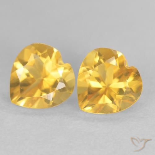 1.58ctw 天然 金色 黄水晶, 心形, VVS