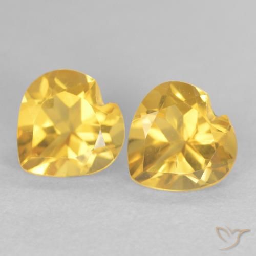 1.56ctw 天然 金橙色 黄水晶, 心形, VVS