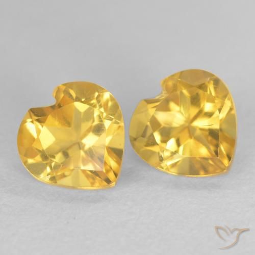 1.56克拉天然黄水晶，心形，VVS