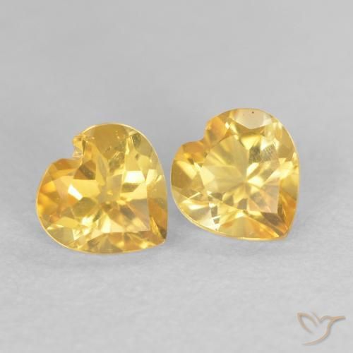 0.90克拉天然黄水晶，心形，VVS-VS