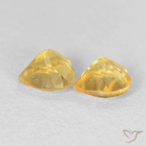 0.90克拉天然黄水晶，心形，VVS-VS