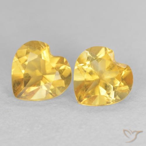 1.45ctw 天然 金橙色 黄水晶, 心形, VVS-VS