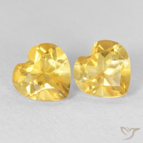1.45克拉天然黄水晶，心形，VVS-VS