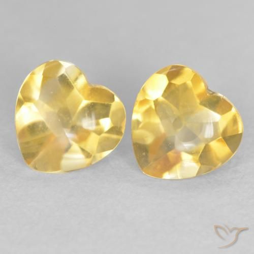 1.60ctw 天然 金橙色 黄水晶, 心形, 透明