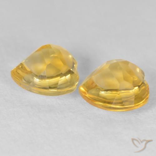 1.60克拉天然黄水晶，心形，透明