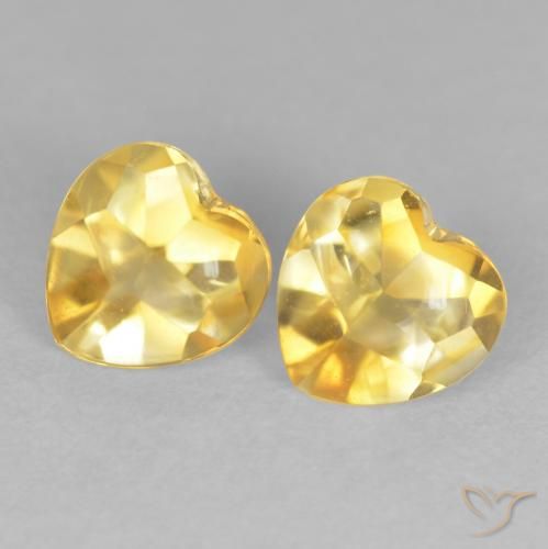 1.65ctw 天然 金橙色 黄水晶, 心形, 透明