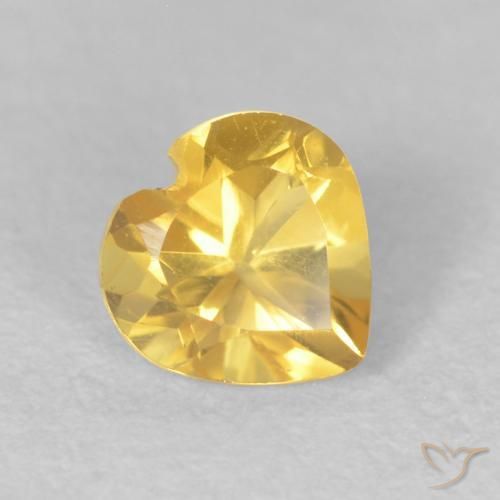 0.45克拉天然黄水晶，心形，VVS-VS