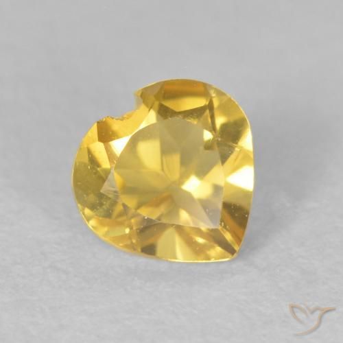 0.47ct 天然 中金 黄水晶, 心形, VS