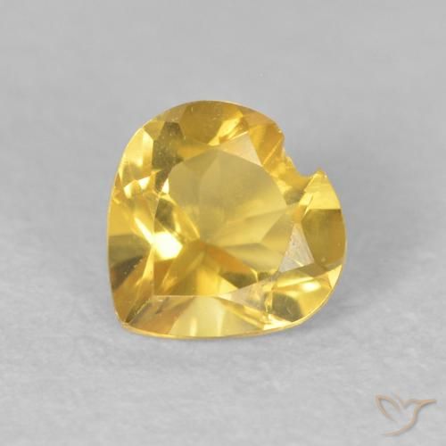 0.47克拉天然黄水晶，心形，VS