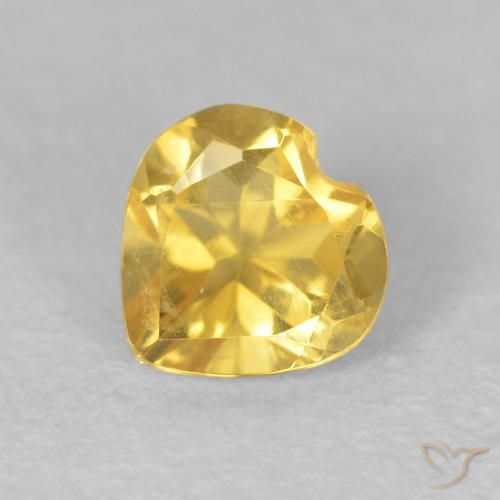 0.50ct 天然 金橙色 黄水晶, 心形, VS