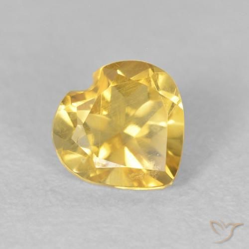 0.50克拉天然黄水晶，心形，VS